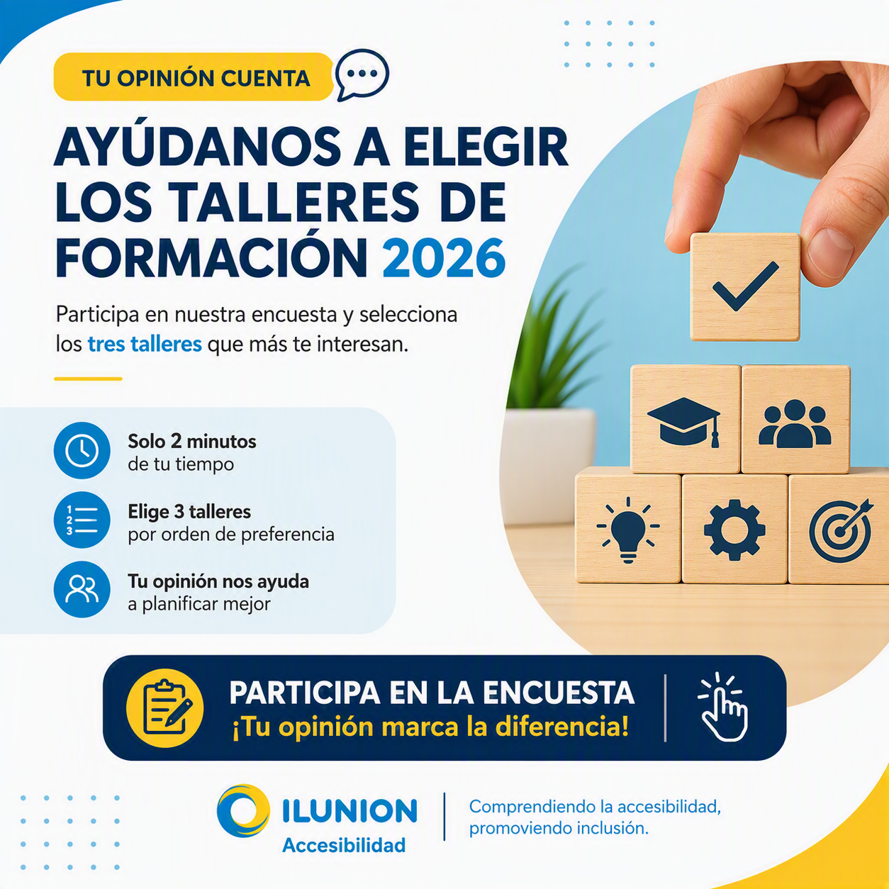 Encuesta de selección de talleres ILUNION Accesibilidad 2026